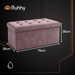 Pufa welurowa szara 76x38x38cm Ruhhy 26130 3