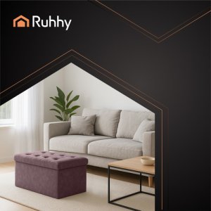 Pufa welurowa szara 76x38x38cm Ruhhy 26130 5