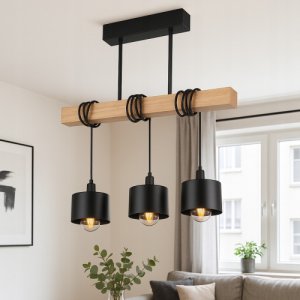 Lampa sufitowa wisząca LOFT dębowa 35W 2