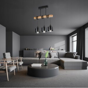 Lampa sufitowa wisząca LOFT dębowa 35W 3