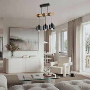 Lampa sufitowa wisząca LOFT dębowa 35W 4