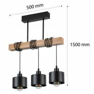 Lampa sufitowa wisząca LOFT dębowa 35W 5