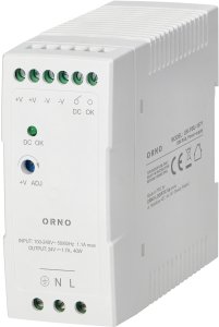 Zasilacz przemysłowy, na szynę DIN, 24VDC, 2,5A, 60W, w plastikowej obudowie 2