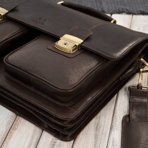 Teczka męska na dokumenty skórzana aktówka podróżna Paolo Peruzzi AY-03-BR 5