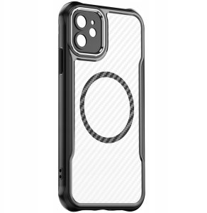 Etui do iPhone 11 |do MagSafe, Czarne Matowe, Trwałe, Wzmacniane| + Szkło 2