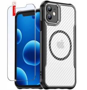 Etui do iPhone 11 |do MagSafe, Czarne Matowe, Trwałe, Wzmacniane| + Szkło 6