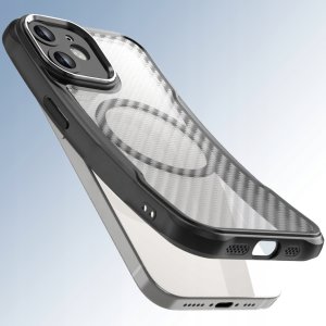 Etui do iPhone 12 |do MagSafe, Czarne Matowe, Trwałe, Wzmacniane| + Szkło 4