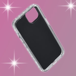 Etui do iPhone 13 | 14 silikonowe BROKAT DIAMOND Szkło ochronne na ekran 9H 6