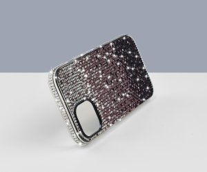 Etui do iPhone 13 | 14 silikonowe BROKAT DIAMOND Szkło ochronne na ekran 9H 4