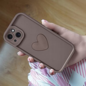 Etui do iPhone 13 | 14 silikonowe MATOWE serce + Szkło ochronne na ekran 9H 3