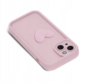 Etui do iPhone 13 | 14 silikonowe MATOWE serce + Szkło ochronne na ekran 9H 2