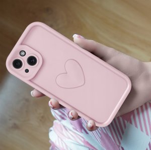 Etui do iPhone 13 | 14 silikonowe MATOWE serce + Szkło ochronne na ekran 9H 3