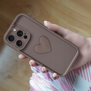 Etui do iPhone 15 Pro silikonowe MATOWE serce + Szkło ochronne na ekran 9H 3