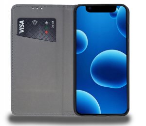 Etui z klapką do iPhone 14 Zamykane Czarne Futerał + Szkło 9H 8