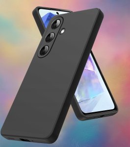 ZESTAW Etui do Samsung A55 5G Matowe Czarne Silikon Slim + 3 SZTUKI SZKŁO 2