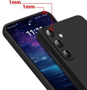 ZESTAW Etui do Samsung A55 5G Matowe Czarne Silikon Slim + 3 SZTUKI SZKŁO 3