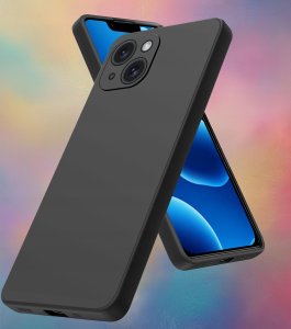 ZESTAW Etui do iPhone 13 | 14 Matowe Czarne Silikon 2 SZTUKI SZKŁO 2