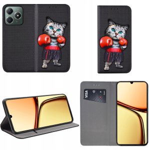 krainaGSM Etui do Realme C61 | C63 MAGNET WZORY CASE PORTFEL + SZKŁO 9H 3