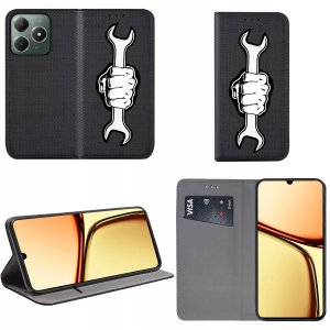 krainaGSM Etui do Realme C61 | C63 MAGNET WZORY CASE PORTFEL + SZKŁO 9H 3