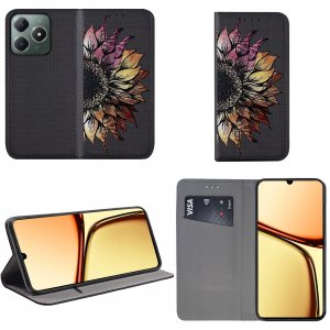 krainaGSM Etui do Realme C61 | C63 MAGNET WZORY CASE PORTFEL + SZKŁO 9H 3
