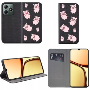 krainaGSM Etui do Realme C61 | C63 MAGNET WZORY CASE PORTFEL + SZKŁO 9H 3