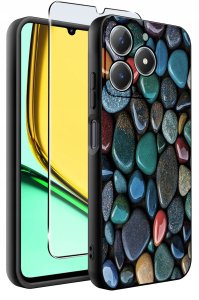 Etui do Realme C61 | C63 WZORY |SILIKONOWE MATT CASE + SZKŁO 9H 2