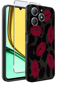 Etui do Realme C61 | C63 WZORY |SILIKONOWE MATT CASE + SZKŁO 9H 2