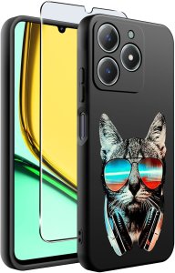 Etui do Realme C61 | C63 WZORY |SILIKONOWE MATT CASE + SZKŁO 9H 2