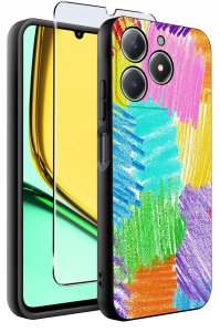 Etui do Realme C61 | C63 WZORY |SILIKONOWE MATT CASE + SZKŁO 9H 2