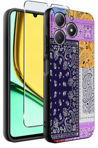 Etui do Realme C61 | C63 WZORY |SILIKONOWE MATT CASE + SZKŁO 9H 2