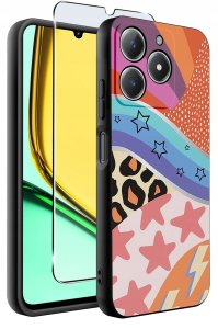 Etui do Realme C61 | C63 WZORY |SILIKONOWE MATT CASE + SZKŁO 9H 2