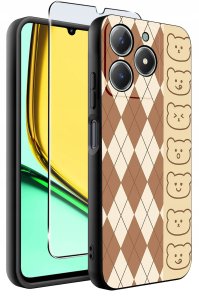 Etui do Realme C61 | C63 WZORY |SILIKONOWE MATT CASE + SZKŁO 9H 2