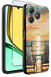 Etui do Realme C61 | C63 WZORY |SILIKONOWE MATT CASE + SZKŁO 9H 2