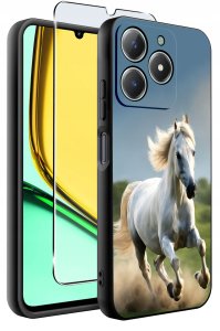 Etui do Realme C61 | C63 WZORY |SILIKONOWE MATT CASE + SZKŁO 9H 2