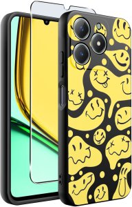 Etui do Realme C61 | C63 WZORY |SILIKONOWE MATT CASE + SZKŁO 9H 2