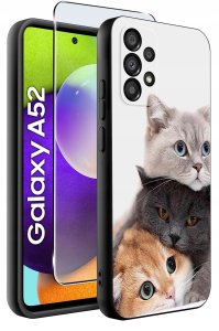 krainaGSM Etui do SAMSUNG A52 | A52s 5G | WZORY | SILIKONOWE MATT SZKŁO 9H 2