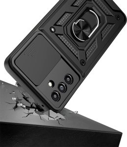 Etui do Samsung A15 PANCERNE SLIDE RING PLECKI + SZKŁO OCHRONNE 9H 5