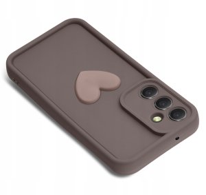 Etui do Samsung A26 5G silikonowe MATOWE serce + Szkło ochronne 9H 3
