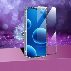 Etui do Samsung A36 5G SILICONE BROKAT CASE + SZKŁO 9H 3