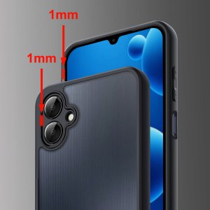 Etui do Samsung Galaxy A06 WZMACNIANE MATOWE CZARNE PANCERNE 2x SZKŁO 3