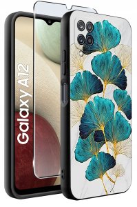 Etui do Samsung Galaxy A12|M12 WZORY |SILIKONOWE MATT CASE + SZKŁO 9H 2
