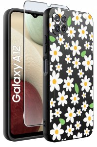 Etui do Samsung Galaxy A12|M12 WZORY |SILIKONOWE MATT CASE + SZKŁO 9H 2