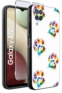 Etui do Samsung Galaxy A12|M12 WZORY |SILIKONOWE MATT CASE + SZKŁO 9H 2