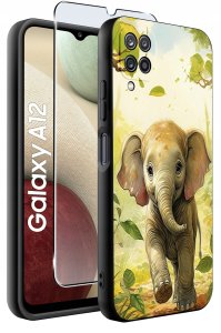 Etui do Samsung Galaxy A12|M12 WZORY |SILIKONOWE MATT CASE + SZKŁO 9H 2