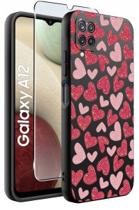 Etui do Samsung Galaxy A12|M12 WZORY |SILIKONOWE MATT CASE + SZKŁO 9H 2