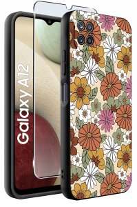 Etui do Samsung Galaxy A12|M12 WZORY |SILIKONOWE MATT CASE + SZKŁO 9H 2