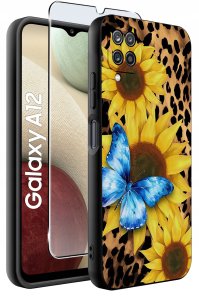 Etui do Samsung Galaxy A12|M12 WZORY |SILIKONOWE MATT CASE + SZKŁO 9H 2