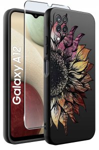 Etui do Samsung Galaxy A12|M12 WZORY |SILIKONOWE MATT CASE + SZKŁO 9H 2
