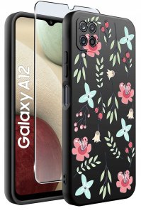 Etui do Samsung Galaxy A12|M12 WZORY |SILIKONOWE MATT CASE + SZKŁO 9H 2