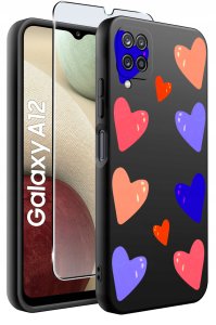 Etui do Samsung Galaxy A12|M12 WZORY |SILIKONOWE MATT CASE + SZKŁO 9H 2